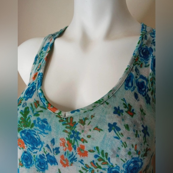 Mudd Floral Racerback Tank Top with Lace Trim Size Small - Picture 5 of 10